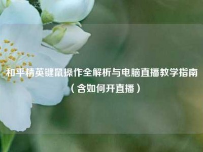 和平精英键鼠操作全解析与电脑直播教学指南（含如何开直播）