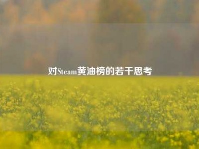 对Steam黄油榜的若干思考