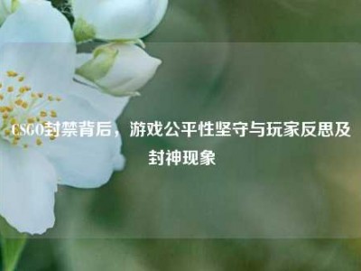 CSGO封禁背后，游戏公平性坚守与玩家反思及封神现象