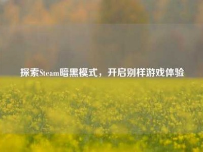 探索Steam暗黑模式，开启别样游戏体验