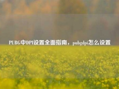 PUBG中DPI设置全面指南，pubgdpi怎么设置