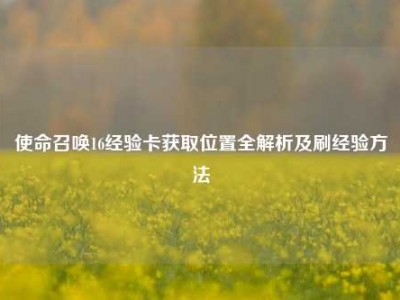 使命召唤16经验卡获取位置全解析及刷经验方法