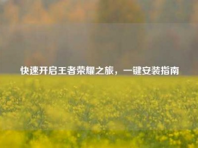 快速开启王者荣耀之旅，一键安装指南
