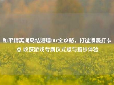 和平精英海岛结婚墙DIY全攻略，打造浪漫打卡点 收获游戏专属仪式感与婚纱体验