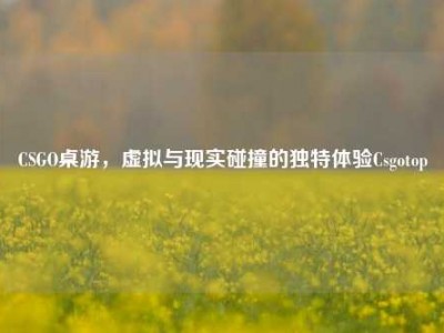 CSGO桌游，虚拟与现实碰撞的独特体验Csgotop