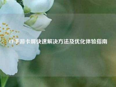 CF手游卡屏快速解决方法及优化体验指南