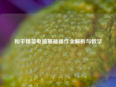 和平精英电脑基础操作全解析与教学