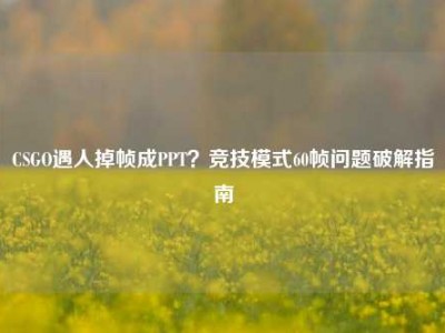 CSGO遇人掉帧成PPT？竞技模式60帧问题破解指南