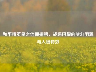 和平精英星之信仰翅膀，战场闪耀的梦幻羽翼与入场特效