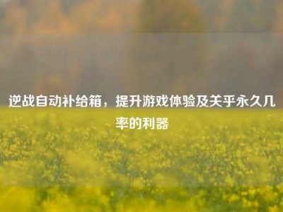 逆战自动补给箱，提升游戏体验及关乎永久几率的利器