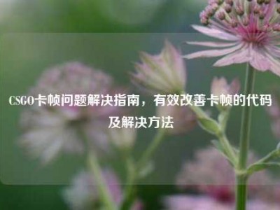 CSGO卡帧问题解决指南，有效改善卡帧的代码及解决方法