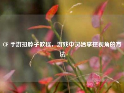 CF 手游扭脖子教程，游戏中灵活掌控视角的方法
