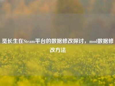 觅长生在Steam平台的数据修改探讨，mod数据修改方法