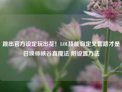 跳出官方设定玩出花！LOL技能自定义套路才是召唤师峡谷真魔法 附设置方法