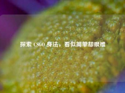 探索 CSGO 身法，看似简单却艰难