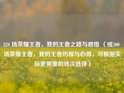 320 场荣耀王者，我的王者之路与感悟 （或300 场荣耀王者，我的王者历程与心得，可根据实际更侧重的场次选择）