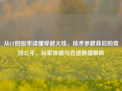 从CF回报率读懂穿越火线，技术参数背后的竞技公平、玩家体感与合适数值解析