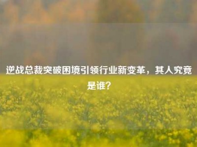 逆战总裁突破困境引领行业新变革，其人究竟是谁？
