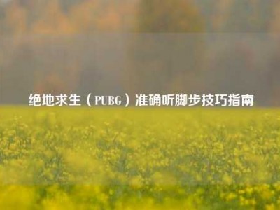 绝地求生（PUBG）准确听脚步技巧指南