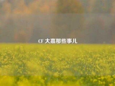 CF 大嘉那些事儿