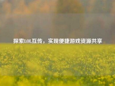 探索LOL互传，实现便捷游戏资源共享