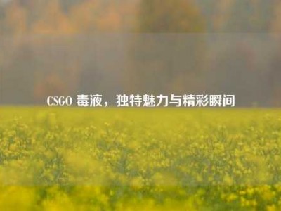 CSGO 毒液，独特魅力与精彩瞬间