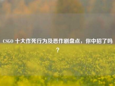 CSGO 十大作死行为及恶作剧盘点，你中招了吗？
