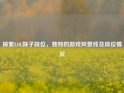 探索LOL妹子段位，独特的游戏风景线及段位情况