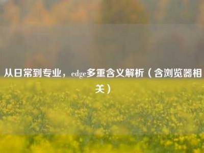 从日常到专业，edge多重含义解析（含浏览器相关）