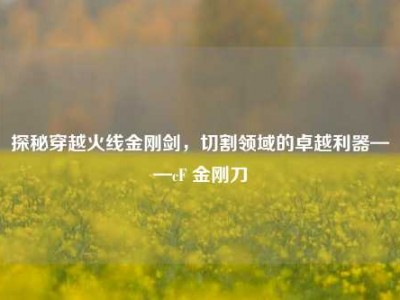 探秘穿越火线金刚剑，切割领域的卓越利器——cF 金刚刀