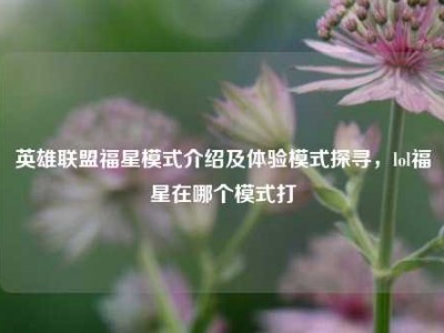 英雄联盟福星模式介绍及体验模式探寻，lol福星在哪个模式打