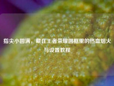 指尖小圆满，藏在王者荣耀圆框里的热血烟火与设置教程