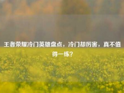 王者荣耀冷门英雄盘点，冷门却厉害，真不值得一练？