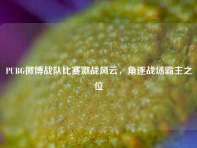 PUBG微博战队比赛激战风云，角逐战场霸主之位