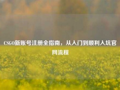 CSGO新账号注册全指南，从入门到顺利入坑官网流程