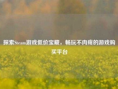 探索Steam游戏低价宝藏，畅玩不肉疼的游戏购买平台