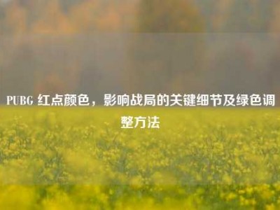 PUBG 红点颜色，影响战局的关键细节及绿色调整方法