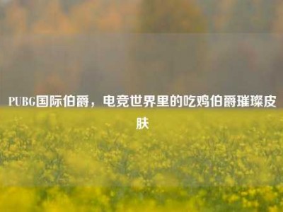 PUBG国际伯爵，电竞世界里的吃鸡伯爵璀璨皮肤