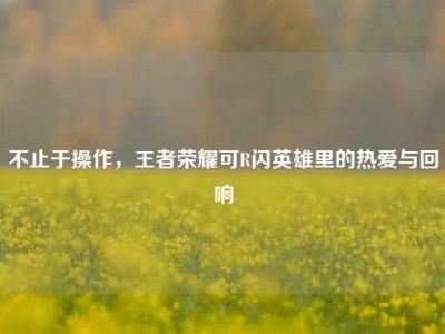 不止于操作，王者荣耀可R闪英雄里的热爱与回响