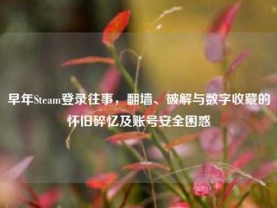 早年Steam登录往事，翻墙、破解与数字收藏的怀旧碎忆及账号安全困惑