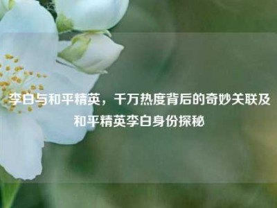 李白与和平精英，千万热度背后的奇妙关联及和平精英李白身份探秘