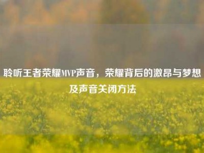 聆听王者荣耀MVP声音，荣耀背后的激昂与梦想及声音关闭方法