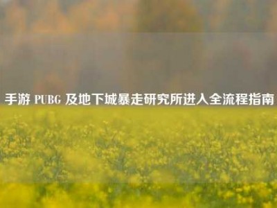 手游 PUBG 及地下城暴走研究所进入全流程指南