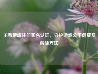 王者荣耀注册实名认证，守护游戏公平健康及解除方法