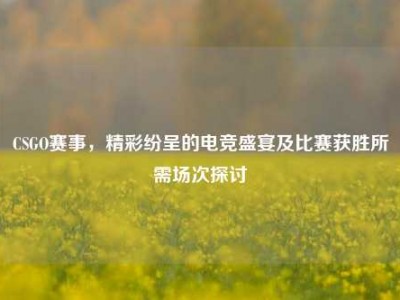 CSGO赛事，精彩纷呈的电竞盛宴及比赛获胜所需场次探讨