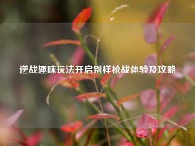 逆战趣味玩法开启别样枪战体验及攻略