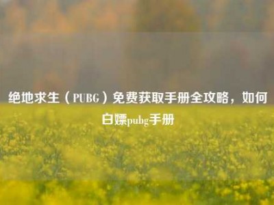 绝地求生（PUBG）免费获取手册全攻略，如何白嫖pubg手册