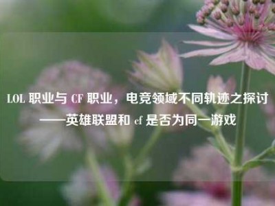 LOL 职业与 CF 职业，电竞领域不同轨迹之探讨——英雄联盟和 cf 是否为同一游戏