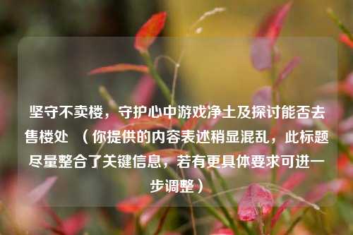 坚守不卖楼,守护心中游戏净土及探讨能否去售楼处 (你提供的内容表述稍显混乱,此标题尽量整合了关键信息,若有更具体要求可进一步调整)