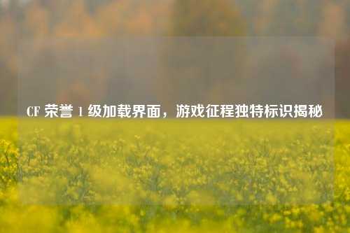 CF 荣誉 1 级加载界面,游戏征程独特标识揭秘